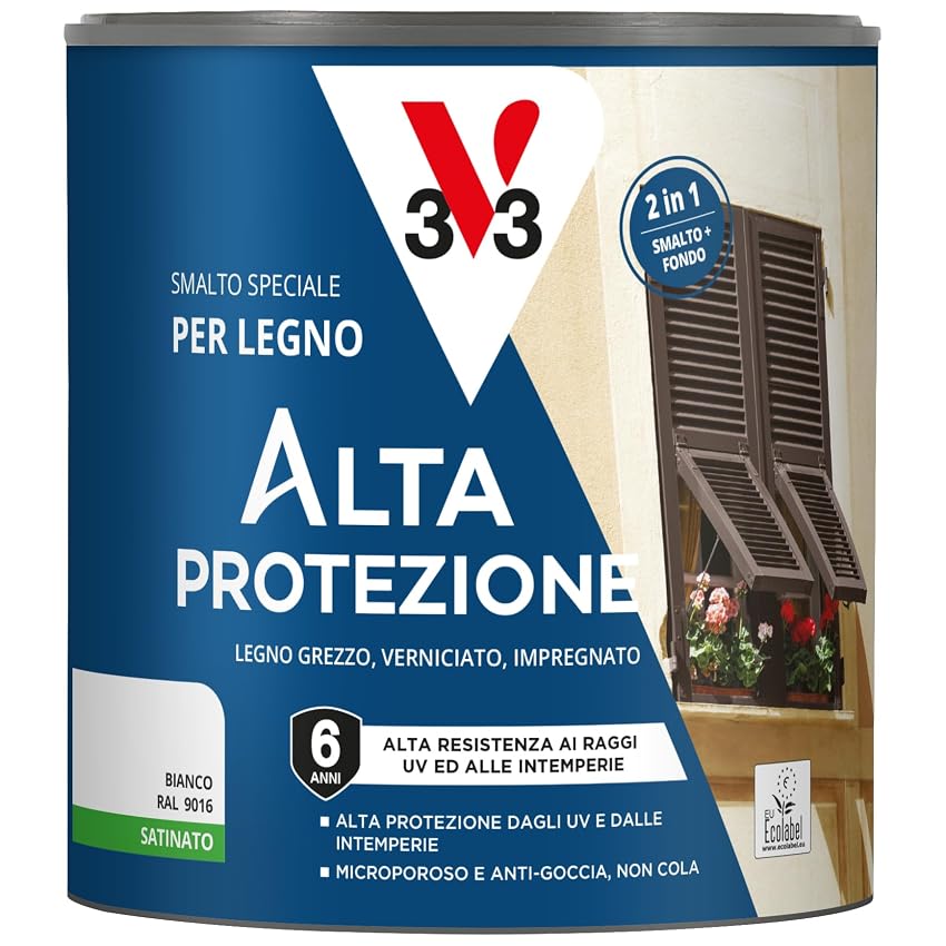 V33 Smalto per Legno Alta Protezione Bianco 0