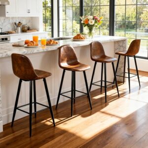meublescosy Sgabelli da Bar o Cucina Set di 4 Altezza di Seduta di 72.5 cm