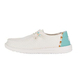 HEYDUDE Women Wendy Boho Crochet off White Casual Moccasin 38 EU