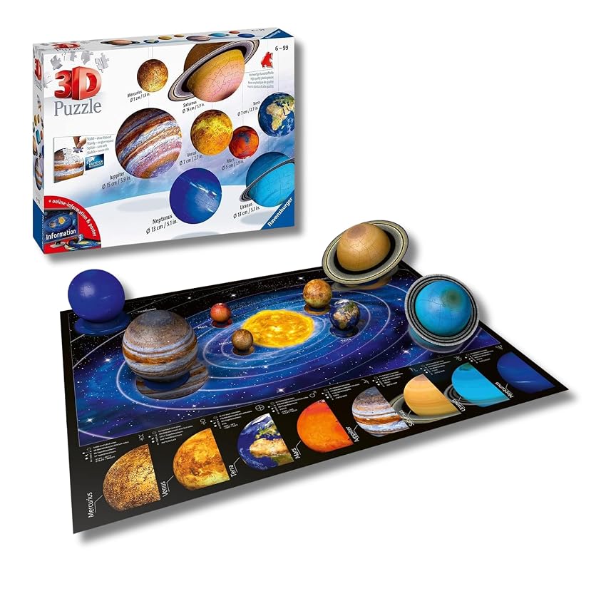 Ravensburger - Puzzle 3D Sistema Solare 522 pezzi
