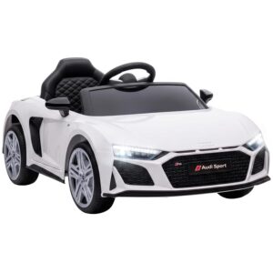 AIYAPLAY Macchina Elettrica per Bambini 3-6 Anni 12V Audi R8 Spyder Bianco