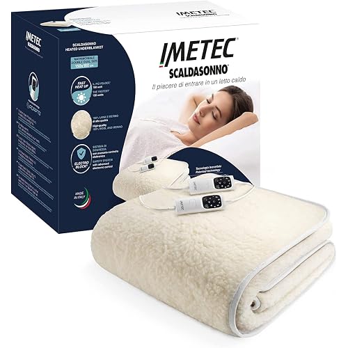 Imetec Scaldasonno Adapto – Scaldaletto matrimoniale 150x160 lana merino