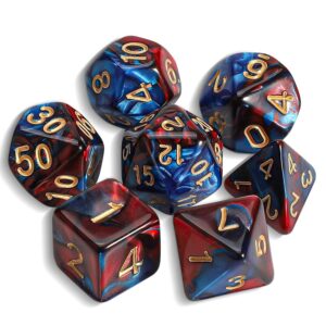 QMAY DND Dadi - Set di Dadi Poliedrici - 7 Pezzi per Dungeon and Dragons MTG RPG D&D D20