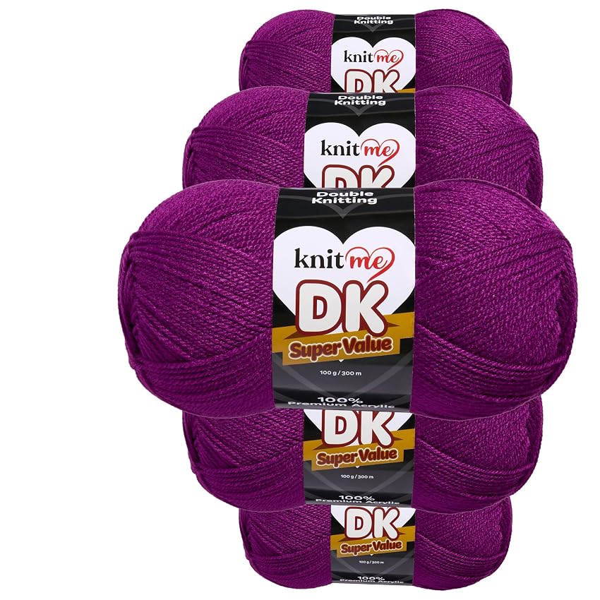 Knit Me Filato Medio DK 5x100g – 100% Acrilico per Maglia & Uncinetto