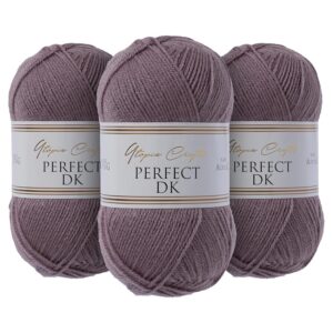 Utopia Crafts DK Double Knitting Yarn 3x 100g (Medium Lavender)