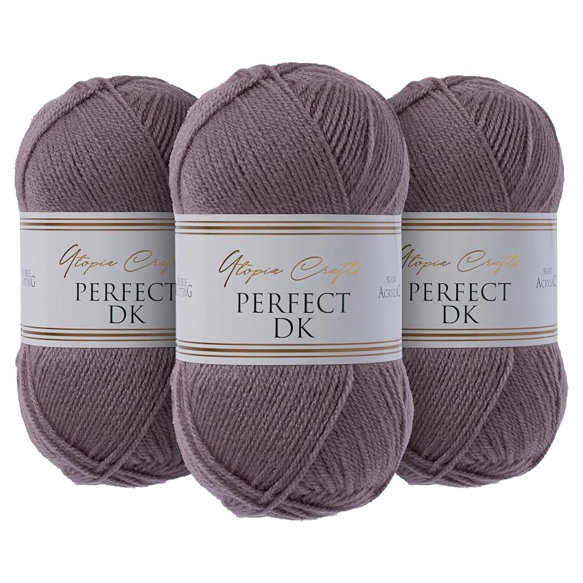 Utopia Crafts DK Double Knitting Yarn 3x 100g (Medium Lavender)