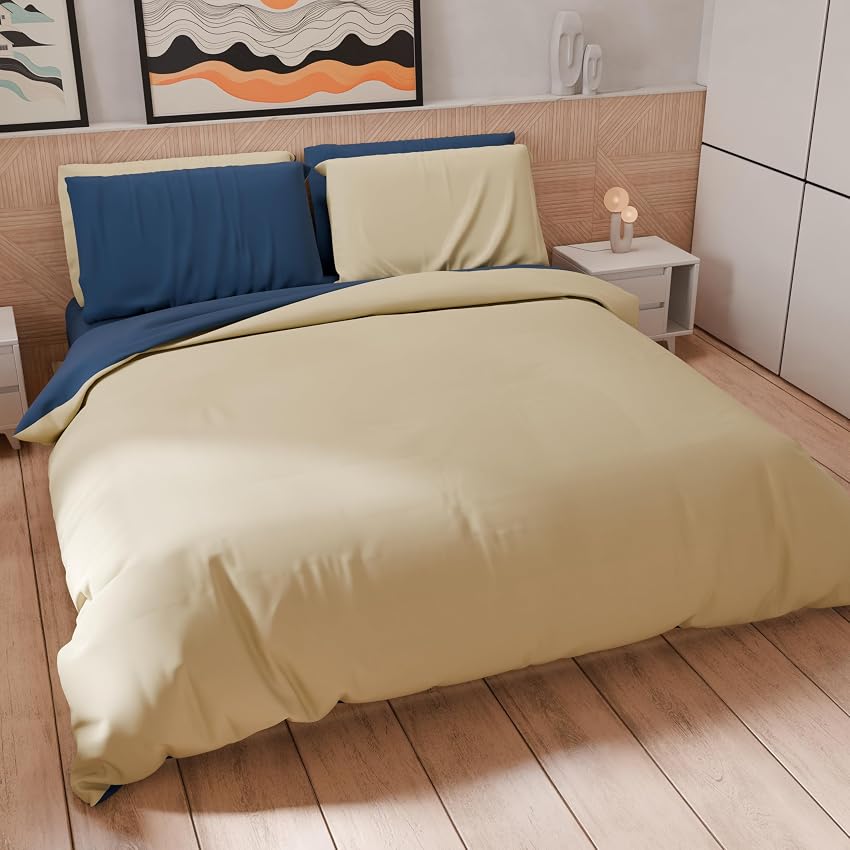 PETTI Artigiani Italiani - Set Copripiumino Una piazza e mezza 200x200 cm (2 Federe 63x63 cm Incluse)