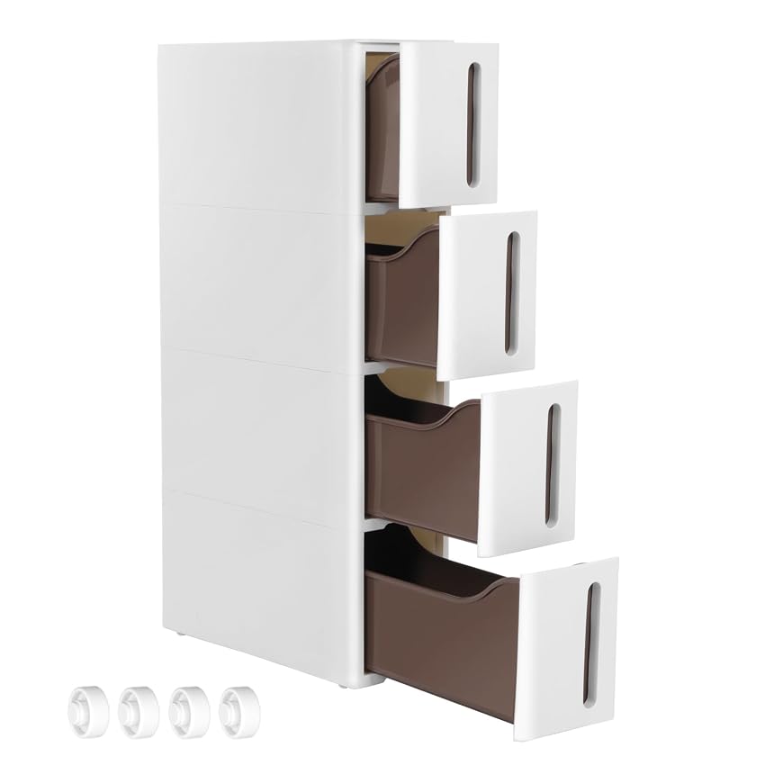 SONGMICS Carrello Stretto a 4 Cassetti