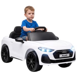 AIYAPLAY Macchina Elettrica per Bambini 12V Audi A5L con Telecomando Bianco