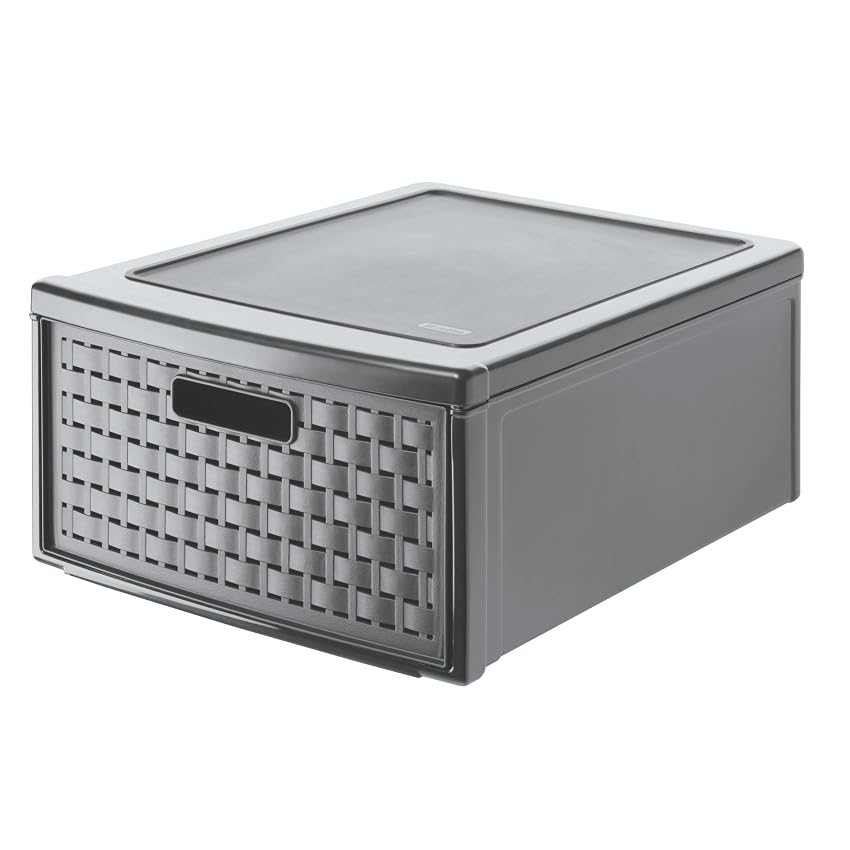 Rotho Country Cassettiera con 1 Cassetto in Rattan