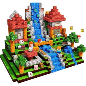 Costruzioni Magnetiche per Bambini 200PCS - Blocchi Magnetici Tema Prateria