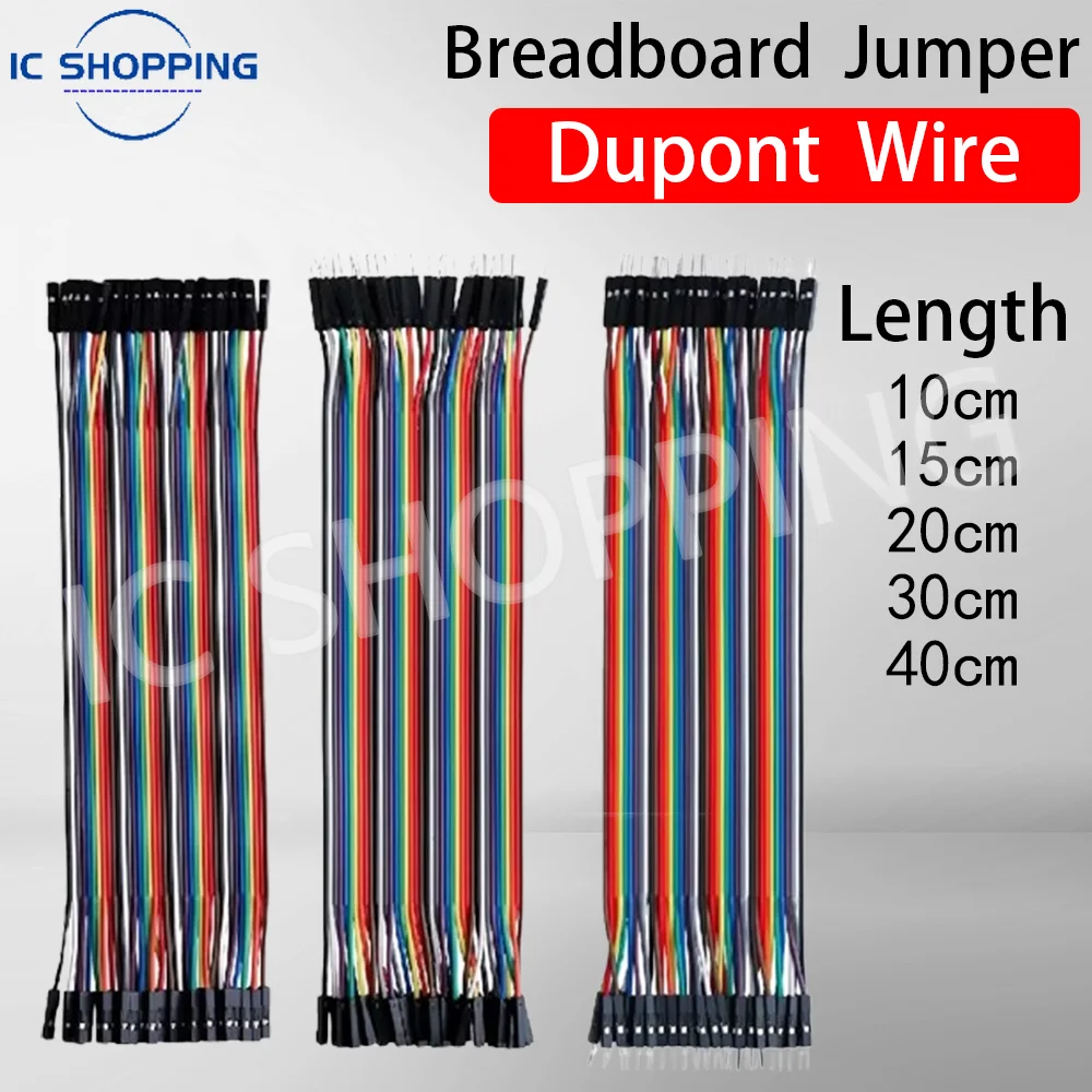 Jumper Wire 40PCS DuPont Line DuPont Cavo di collegamento maschio a maschio + femmina