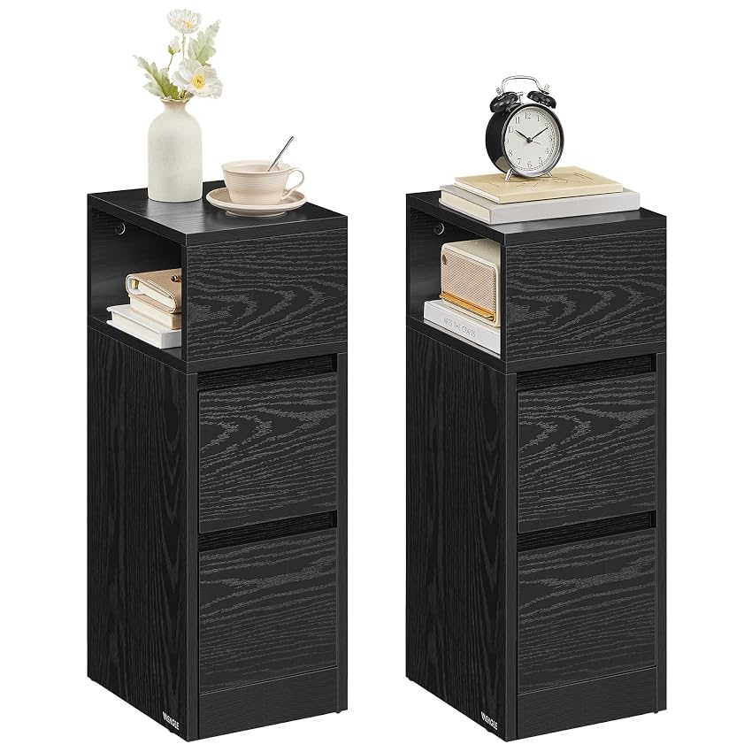 VASAGLE Set di 2 Comodini Stretti