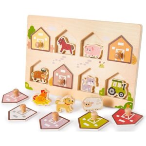 HYAKIDS Animali da Puzzle Legno Bambini