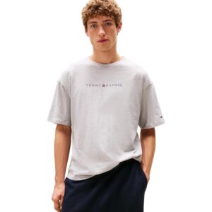 Tommy Hilfiger Uomo T-Shirt Maniche Corte Logo con Scollo Rotondo