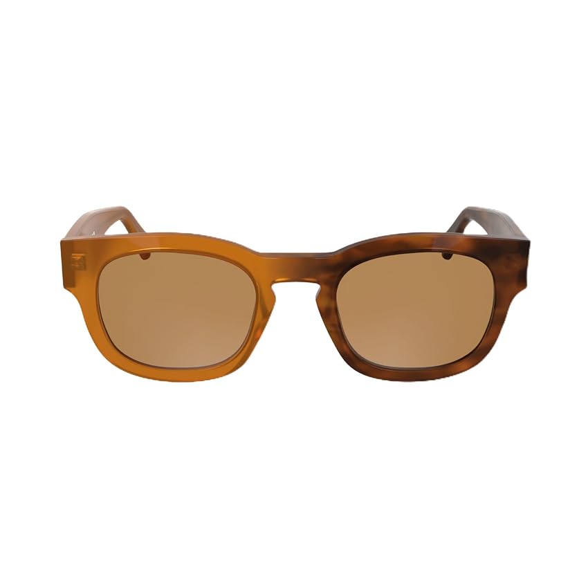 CALVIN KLEIN JEANS Unisex Adult Sunglasses CKJ25601S - Brown To Havana with Solid Orange Lens