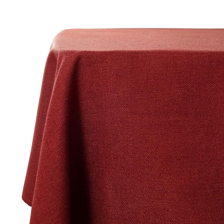 Tovaglia rettangolare Rosso Natale Effetto Lino Impermeabile 145 x 300 cm