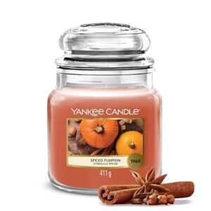 Yankee Candle Candela Profumata |Spiced Pumpkin Barattolo Medio | Candele a Lunga
