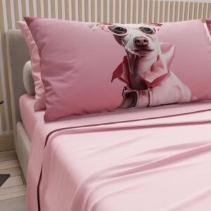 PETTI Artigiani Italiani - Lenzuola Animali con Cani in Cotone con Federe in Stampa Digitale