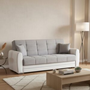 Dmora Divano Letto 3 Posti Luis 84x220 cm Nero Contenitore Reclinabile