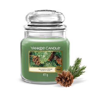 Yankee Candle Candela Profumata | Barattolo Medio Balsam & Cedar | Candele a Lunga