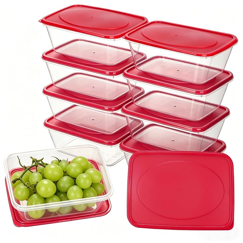 VINATO 10 Pezzi 520ml Contenitori Plastica con Coperchio