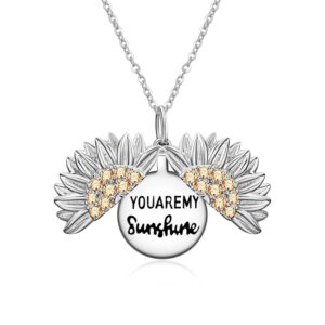 CUPENDA Sei il mio sole Collana con ciondolo a forma di girasole in argento Sterling