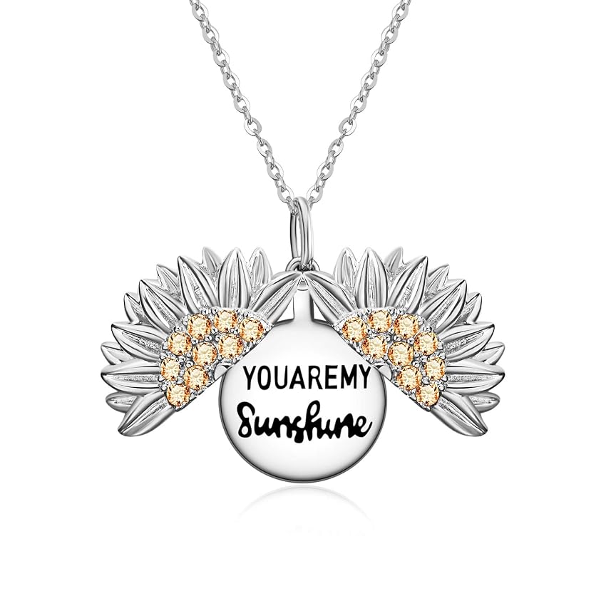 CUPENDA Sei il mio sole Collana con ciondolo a forma di girasole in argento Sterling