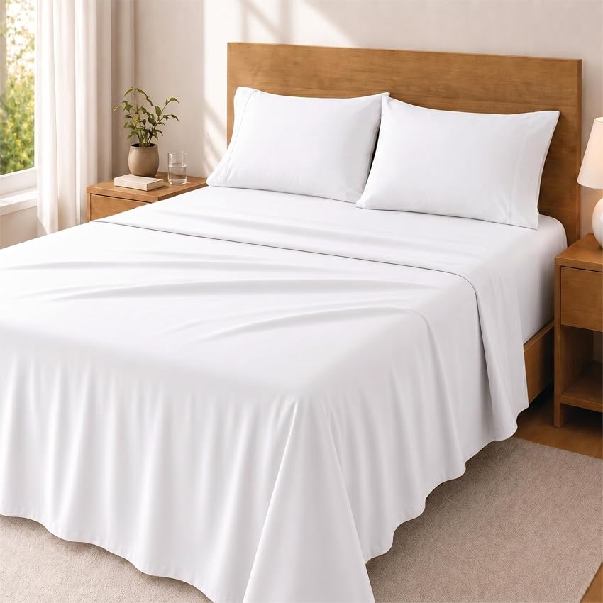 Degrees Home Premium – Set Lenzuola 4 Pezzi in Microfibra Spazzolata (200X200)