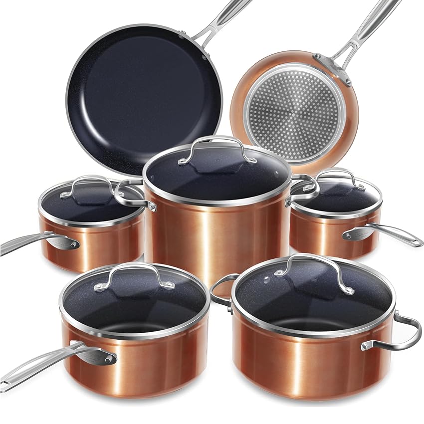 Nuwave Set Pentole e Padelle 12 Pezzi Duralon Ceramica